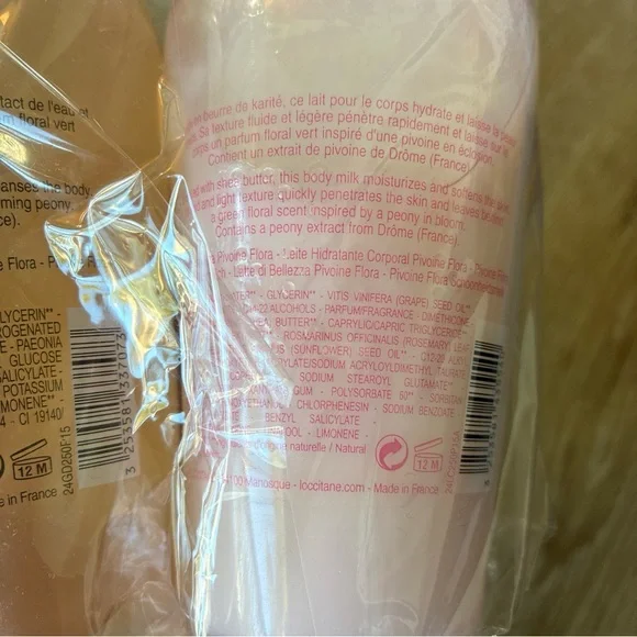 L'Occitane's Pivoine Flora Collection Pack 2 Beauty Milk & Shower Gel 8.4 FI.oz.